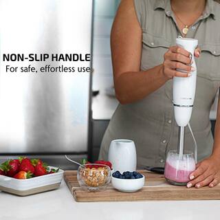 OVENTE Immersion Blender Stainless Steel Blades 300W Multi-Purpose Hand Blender Mixer 2-Speed Settings HS560W