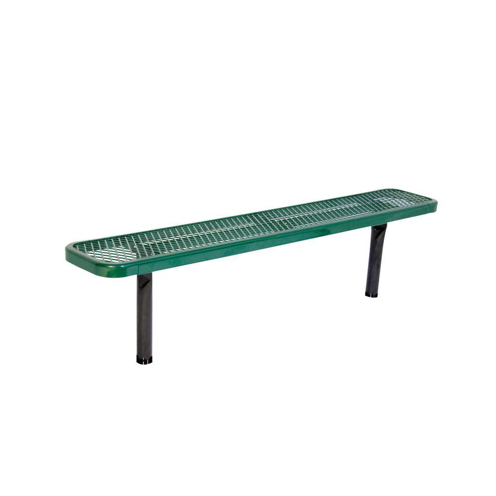 In-Ground 6 ft. Green Diamond Commercial Park Bench without Back LC7862-GREEN