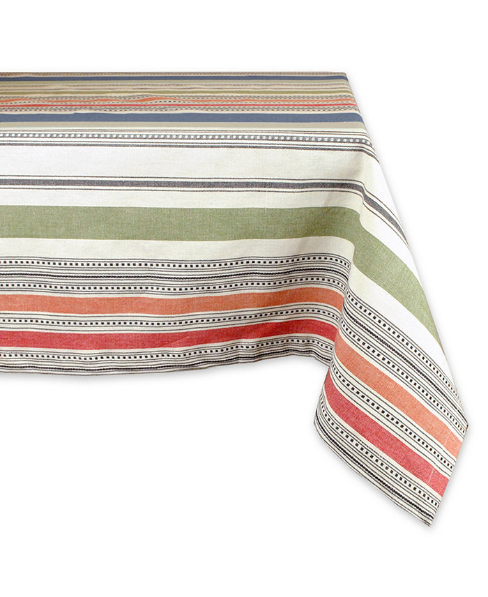 Design Imports Warm Stripe Tablecloth 60 x 84