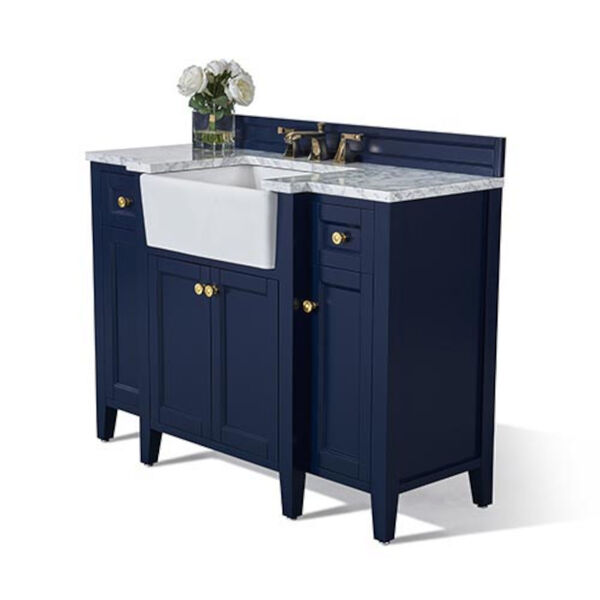 Adeline Heritage Blue 48-Inch Vanity Console with Farmhouse Sink