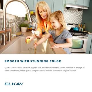 Elkay Quartz Classic Dusk Gray Quartz 33 in. 6040 Double Bowl Undermount Kitchen Sink with Aqua Divide ELGHU3322RGY0