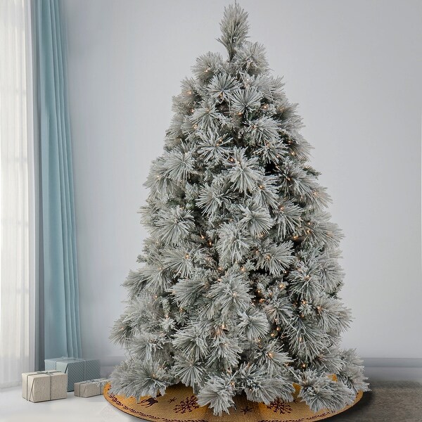 National Tree Company 6.5 ft. HGTV Home Collection PreLit Flocked Bavarian Pine Tree