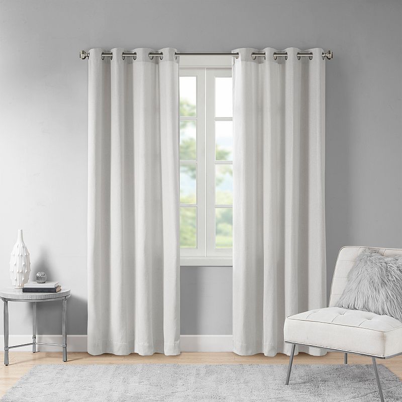 Madison Park Oslow Solid Piece Dyed Grommet Top Light Filtering 1 Window Curtain Panel