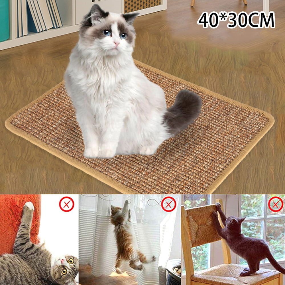 15.6 X 11.7 In Cat Scratching Mat， Large Natural Sisal Mats，Anti-Slip Cat Scratch Pad，Cat Grinding Claws Mat for Protect Carpets and Sofas Durable and Safe Will Not Harm Cat Paws