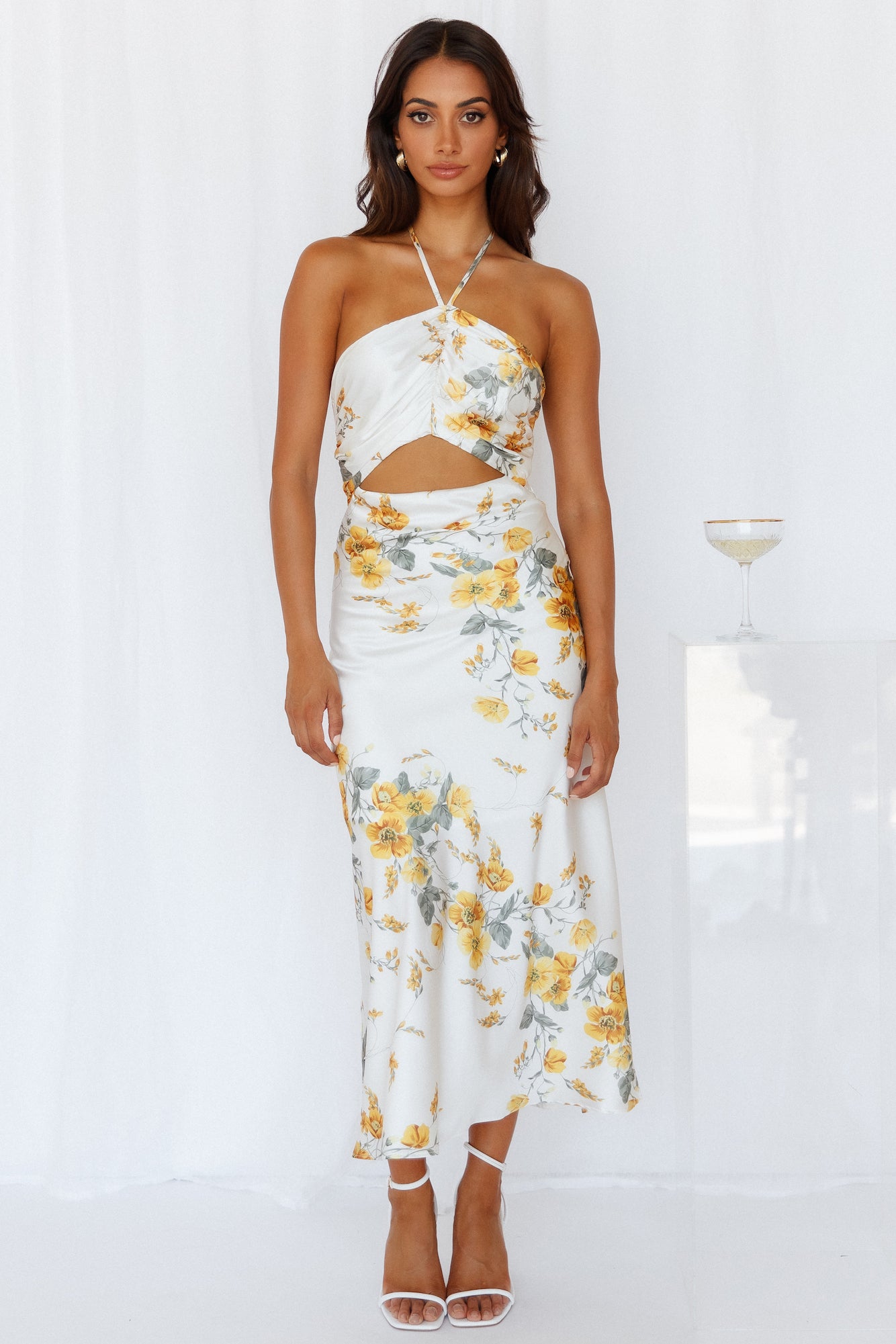 Sunny Seas Midi Dress Yellow