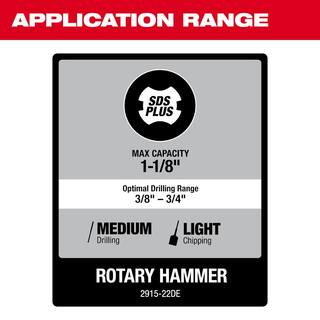 MW M18 FUEL 18V Lithium-Ion Brushless 1-18 in. Cordless SDS-Plus Rotary HammerDust Ext Kit wFUEL 12 in. Impact Wrench 2915-22DE-2962-20