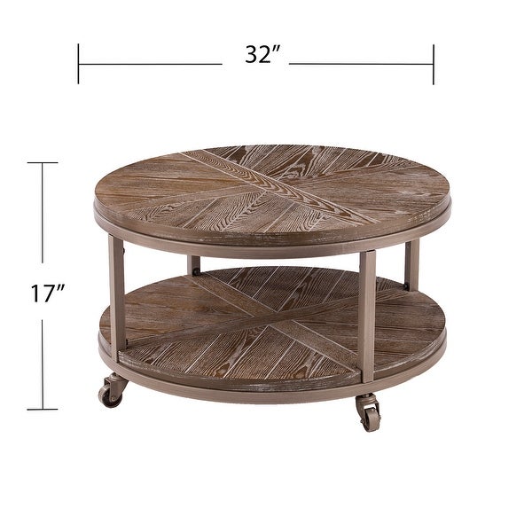 SEI Furniture Kenya Industrial Brown Wood Coffee Table