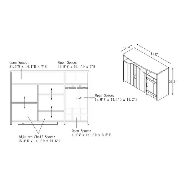 Winchester Multi-Storage Buffet， Two-Tone