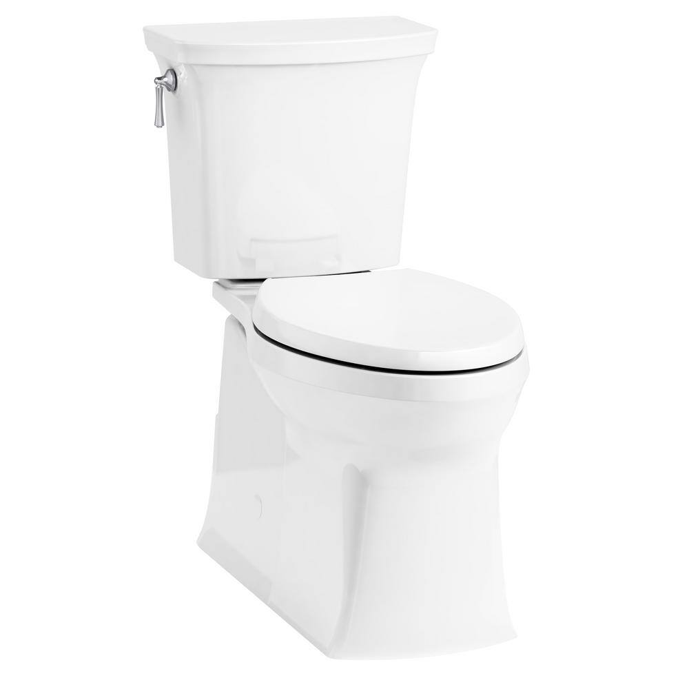 KOHLER Corbelle Comfort Height Revolution 360 12 in. Rough-In 2-Piece 1.28 GPF Single Flush Elongated Toilet in White K-3814-0