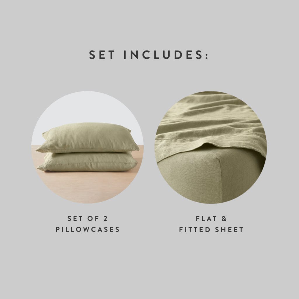 Stonewashed Linen Sheet Set