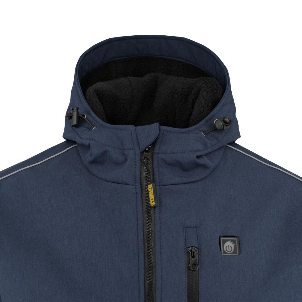 DEWALT Mens Heated Soft Shell Jacket Kit with Sherpa Lining Kitted Navy Medium ;