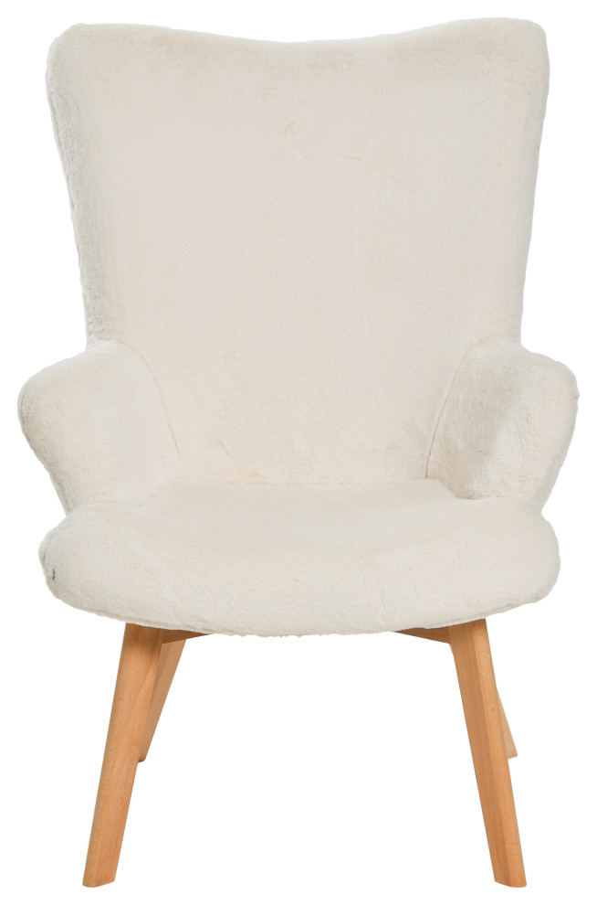 Napster Plush Wingback Chair   Midcentury   Armchairs And Accent Chairs   by Creative Co op  Houzz