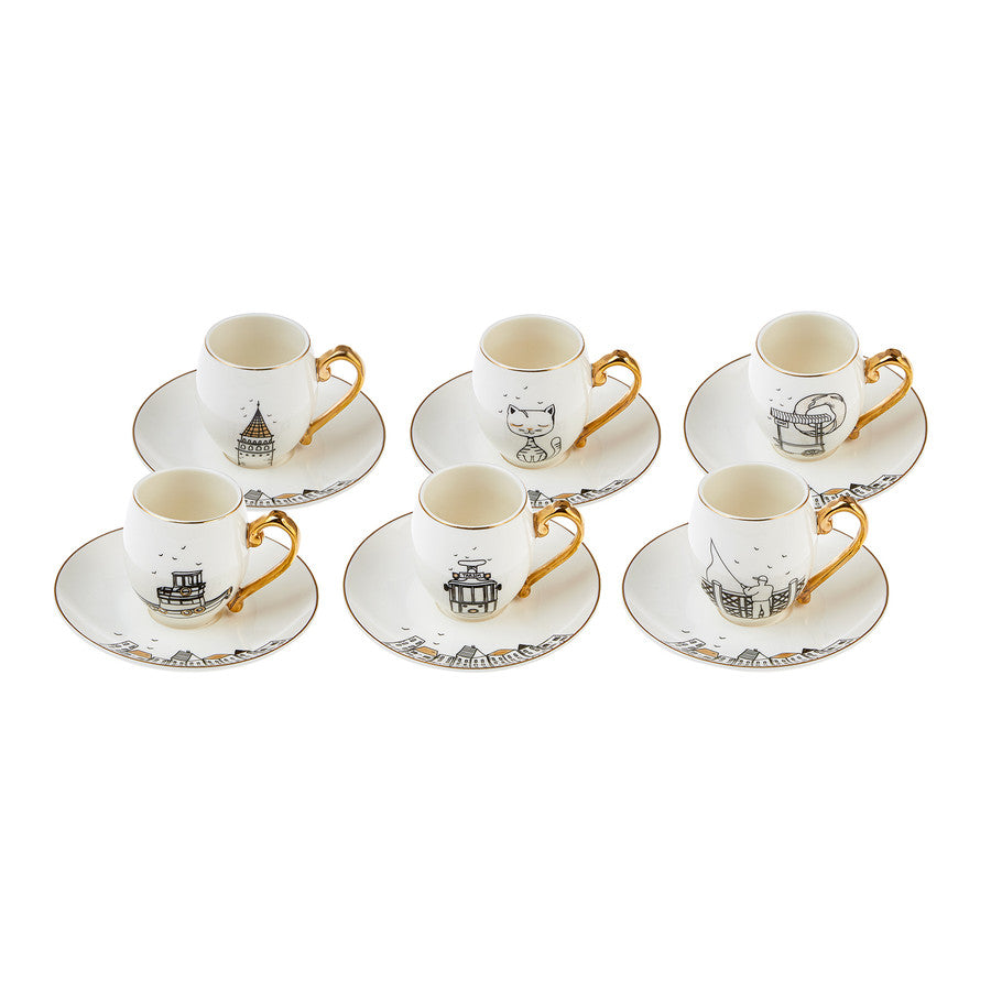 Karaca Galata Set Of 6 Coffee Cups 153.03.06.4472