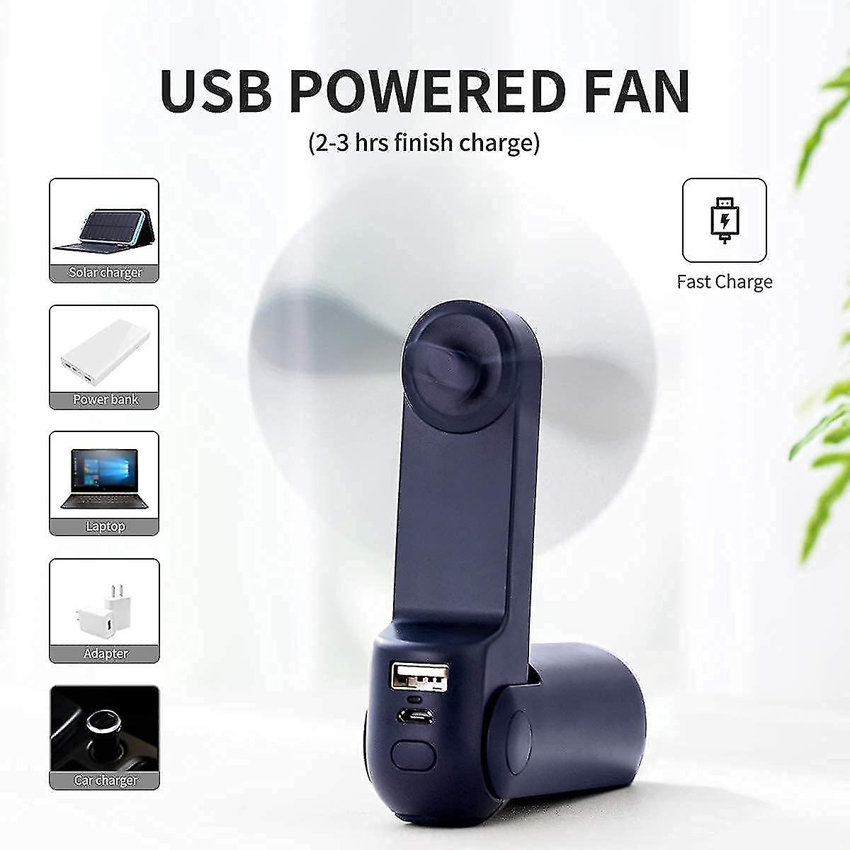 Portable Handheld Fan， Mini Pocket Hand Fan Usb Rechargeable