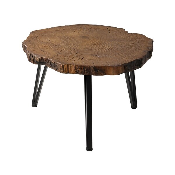 VENTOPYR MGO Faux Wood Outdoor Round Side Coffee Table