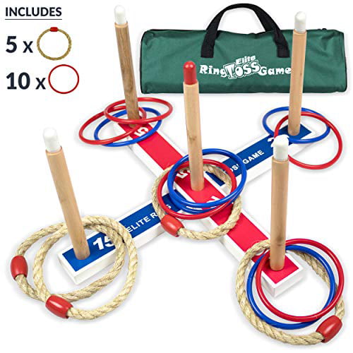 Elite Sportz Equipment Horseshoe Yard Ring Target Toss Game, 22 Pieces