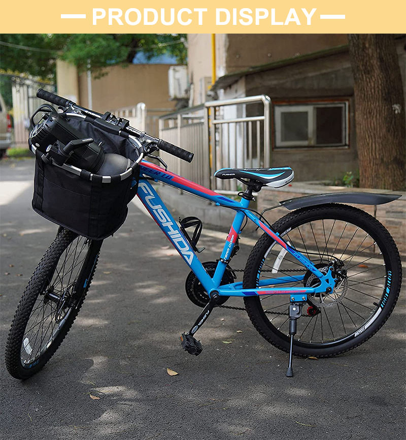 POP DUCK Quick Release and Easy Install Detachable Folding Handlebar Basket Cycling Bag Carrier Pet Dog Bike Bicycle Basket