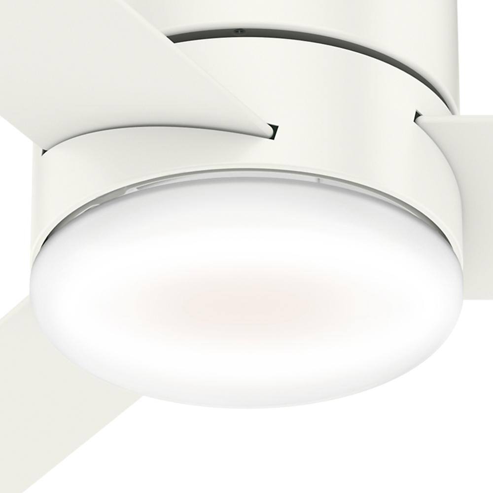 Hunter Minimus 44 in. Low Profile Integrated LED Indoor Fresh White Ceiling Fan with Light Kit and Remote 59452