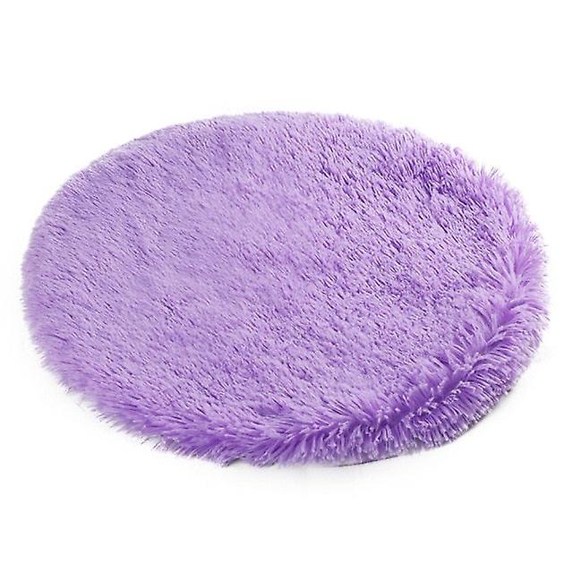 Super soft round plush dog mat