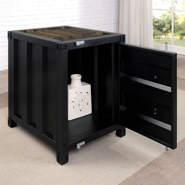 Furniture of America Arn Urban Metal 18-inch Storage Side Table