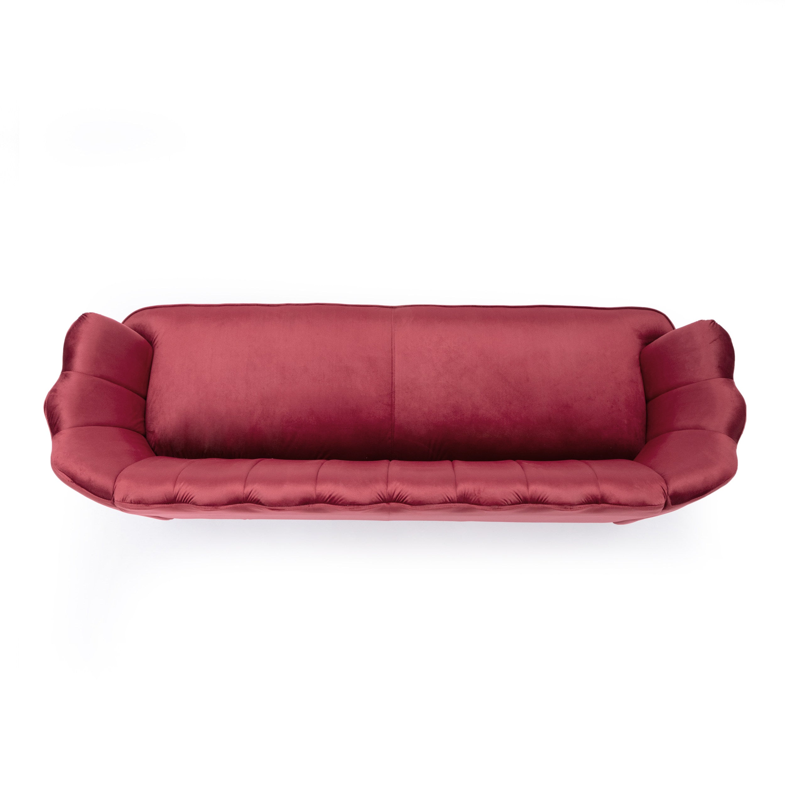 Ohnstad Modern Glam Velvet Channel Stitch 3 Seater Shell Sofa