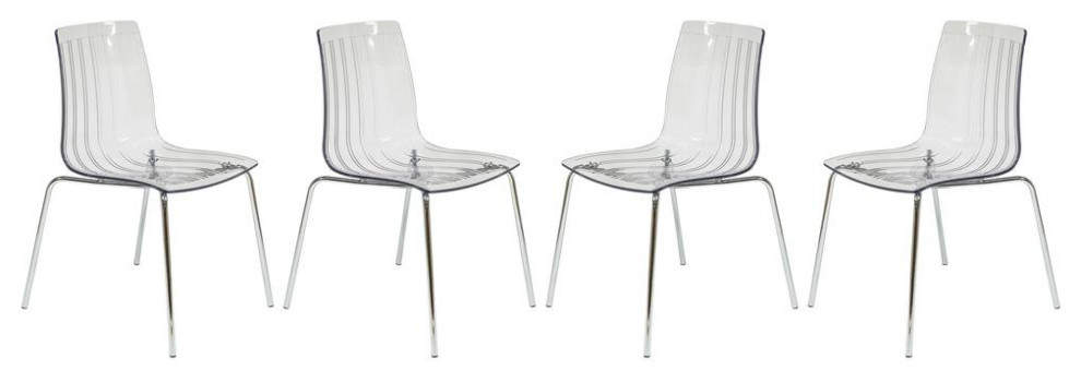 Leisuremod Ralph Dining Chair In Clear  Set Of 4 Rp20Cl4   Midcentury   Dining Chairs   by BisonOffice  Houzz