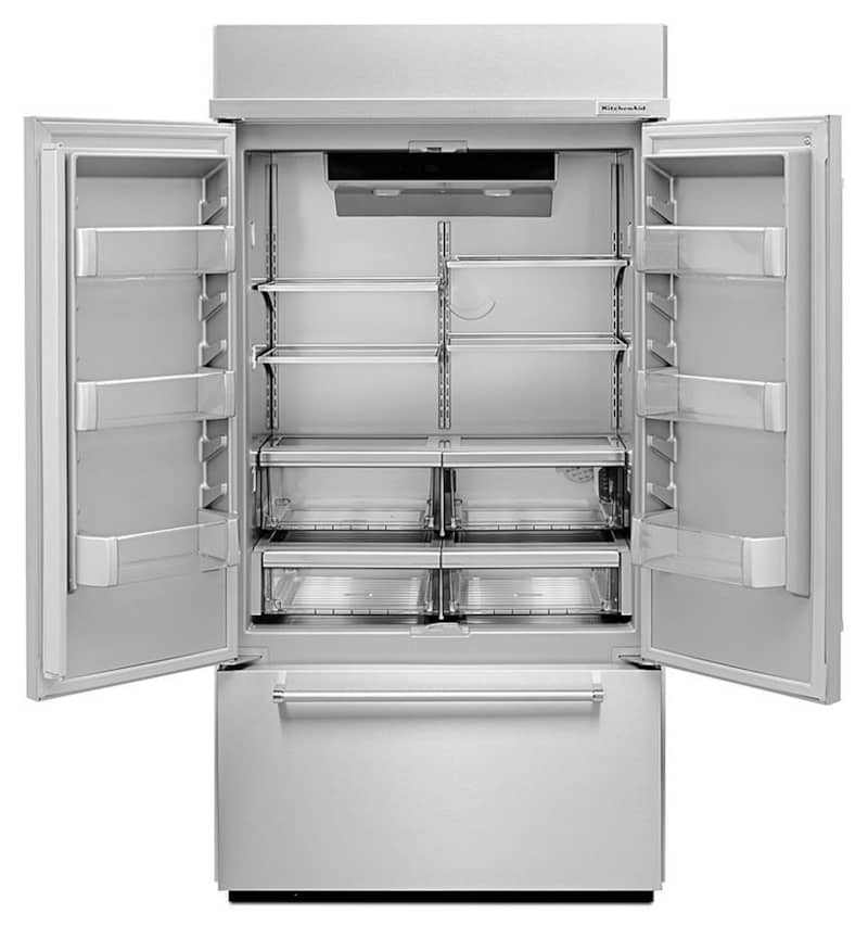 KitchenAid 42 Stainless Steel Built-In French Door Refrigerator With Platinum Interior Design