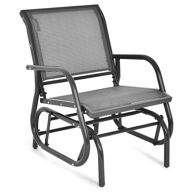 Outdoor Single Swing Glider Rocking Chair with Armrest