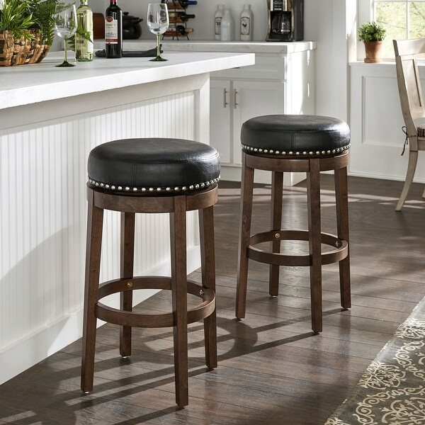 Westby Vinyl Backless Swivel Stools (Set of 2) by iNSPIRE Q Classic