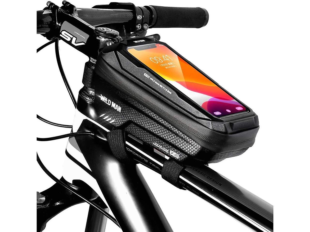 Bike Phone Bag Frame Bag， Waterproof Bike Phone Holder Mtb Frame Bag Handlebar Pouch Touch Screen Cycling Phone Mount For Smartphone Under 6.5 Inch