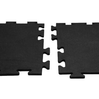 Rubber-Cal Armor-Lock (Fitness) 38 in. x 20 in. x 20 in. Black Interlocking Rubber Tiles (12-Pack 33 sq. ft.) 03-247-12pk