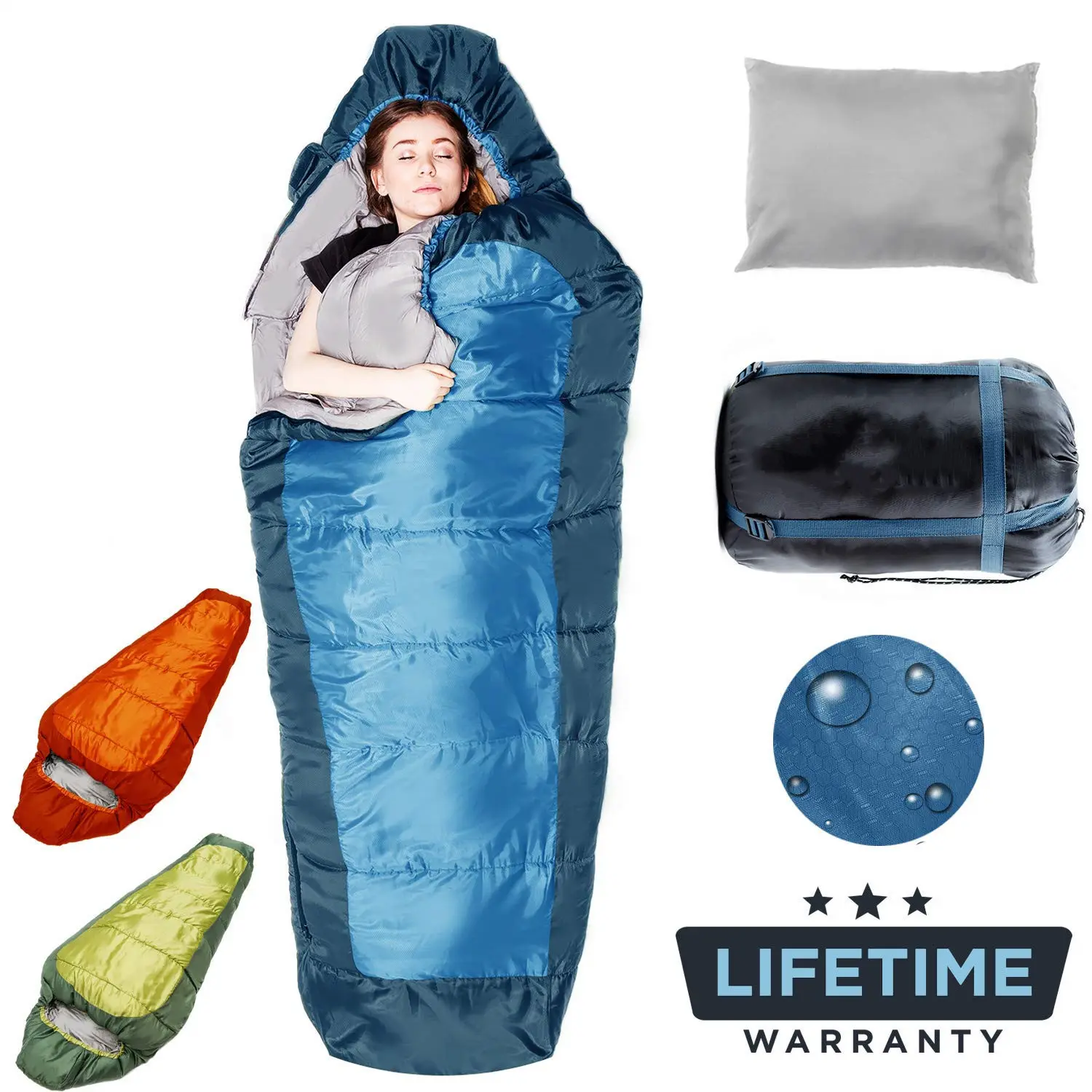 Light Weight Multipurpose delicate colors Cold Weather Camping Ultralight Mummy Sleeping Bag