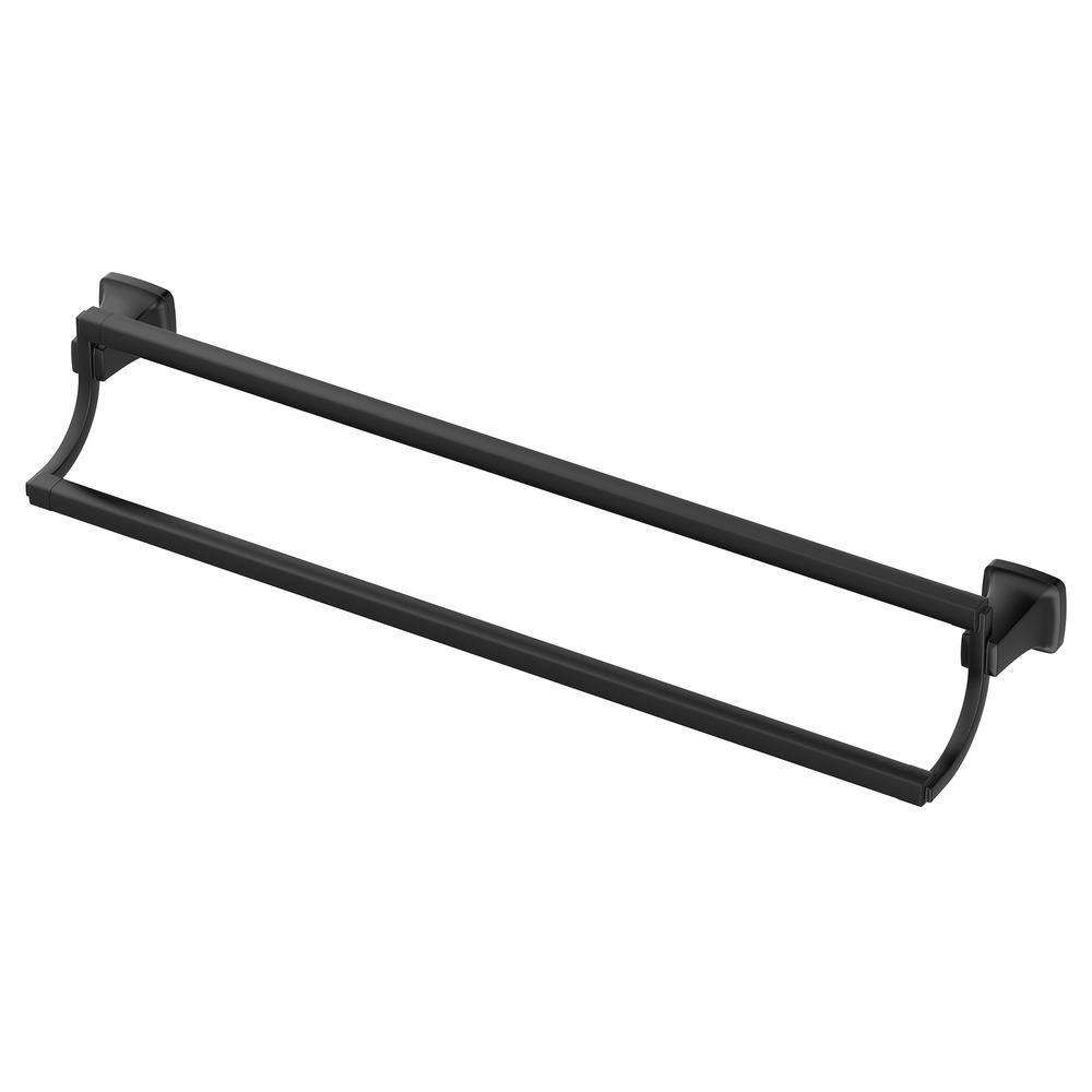 American Standard Townsend 24 in. Double Towel Bar in Matte Black 7353224.243