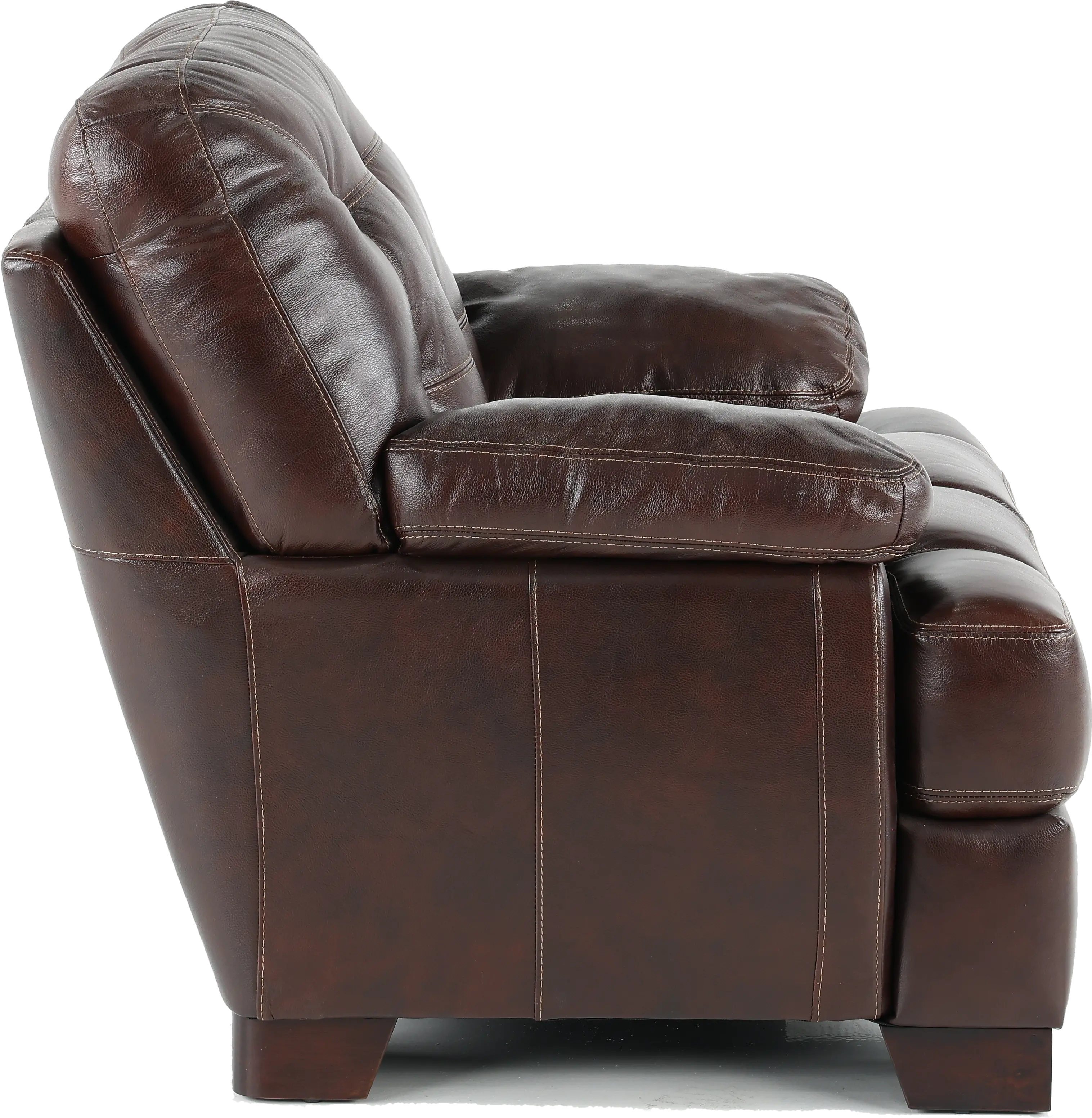 Amarillo Walnut Brown Leather Chair