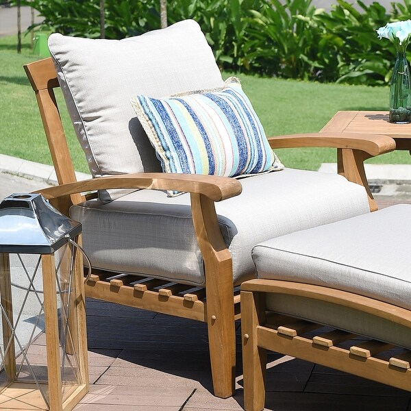 Cambridge Casual Leon Teak Patio Club Chair with Cushion