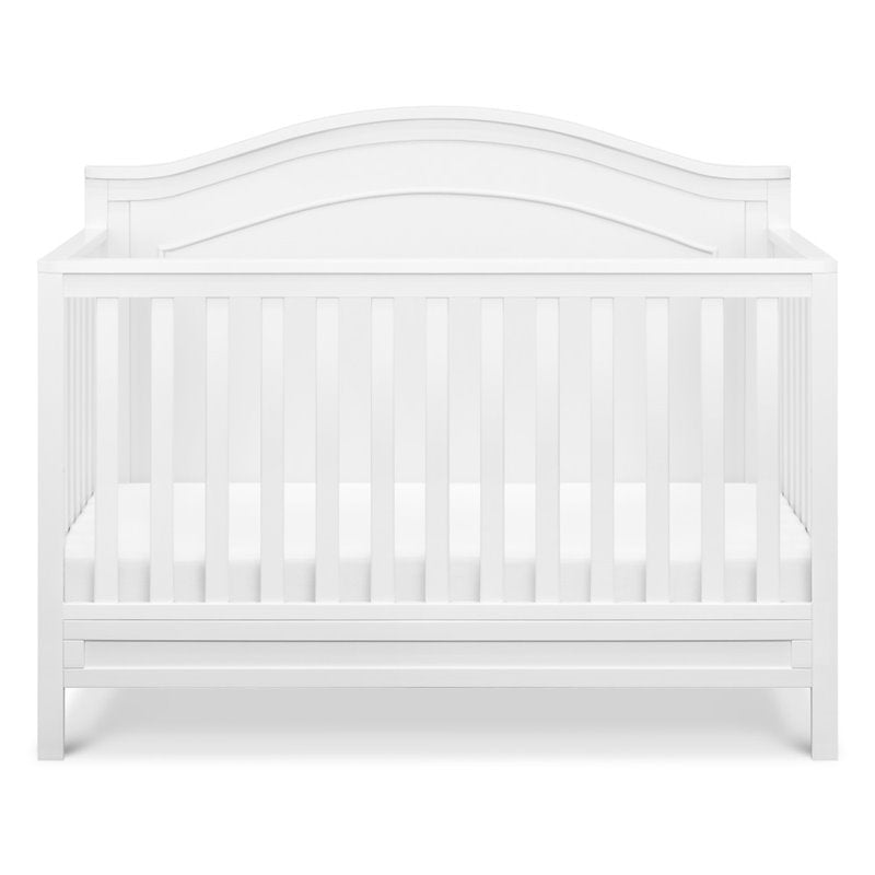 4-in-1 Convertible Crib and Dresser Changing Table Set with Mattress in White