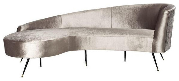 Nicollet Velvet Parisian Sofa  Champagne   Midcentury   Sofas   by Rustic Home Furniture Deco  Houzz