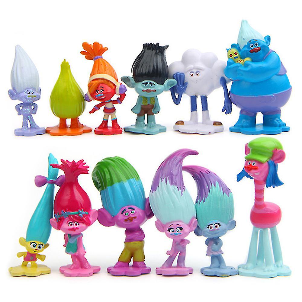 12 Pcs Troll Toys， Mini Troll Figure Toys Model Dolls Table Home Decoration Kids Gifts