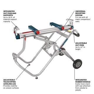 Bosch 15 Amp 12 in. Corded Dual-Bevel Sliding Glide Miter Saw Combo Kit with Bonus Gravity Rise Wheeled Miter Saw Stand GCM12SD+T4B