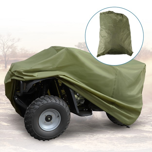 Unique Bargains Outdoor 190t pu Waterproof Double Stitched Seams Atv Cover Green