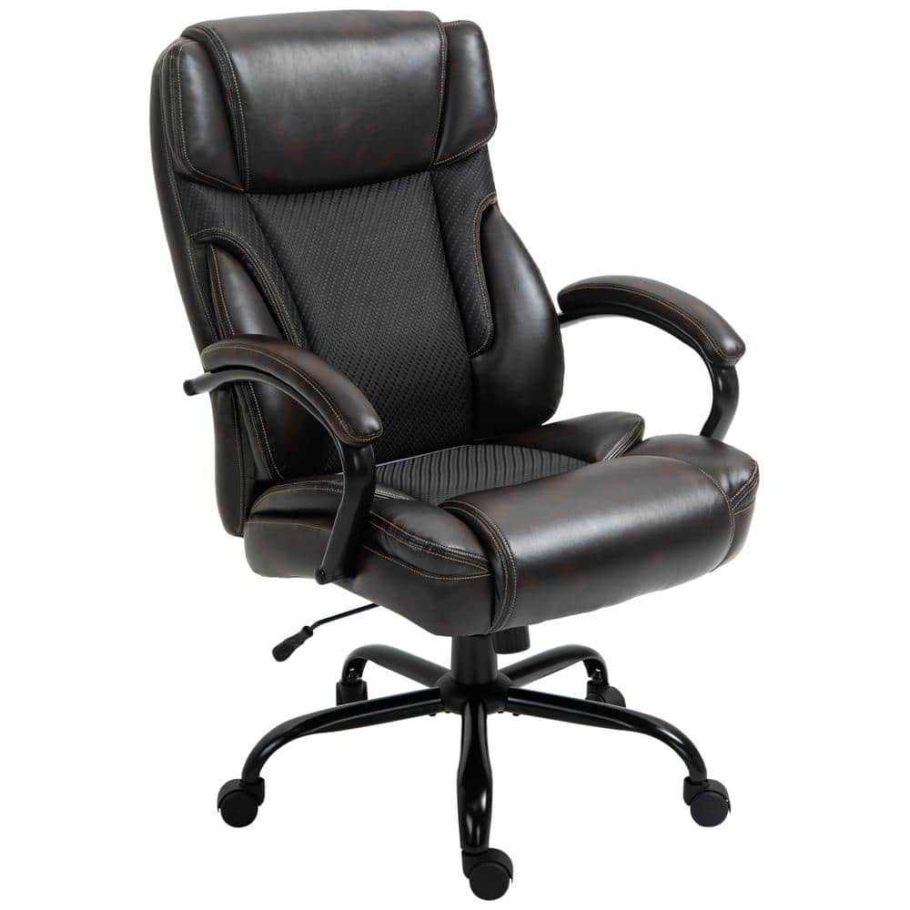 Vinsetto Brown, Big and Tall Ergonomic Executive Office Chair High Back Adjustable Computer Task Chair Swivel PU Leather 921-462