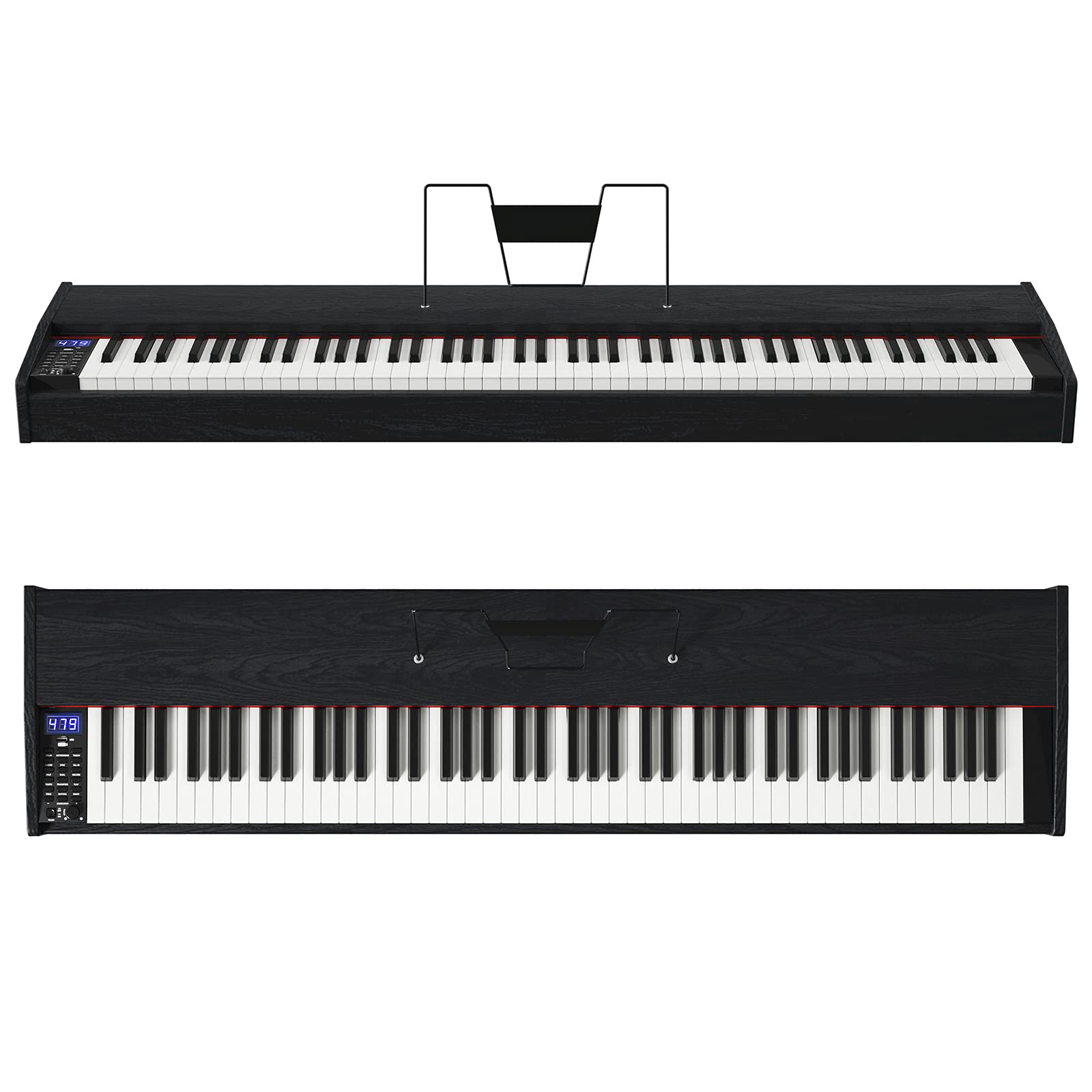 Costzon 88-Key Weighted Piano Keyboard Full Size, Portable Midi Keyboard Hammer Action Duet Mode with Sustain Pedal