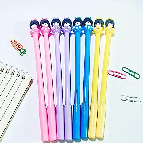 Gel Pens Set Fashion Cute Candy Color Colorful Kawaii Lovely Cartoon Japanese Girls Doll Kimono Girl Doll Gel Ball Pens Gel Ink Pen Office School Supp