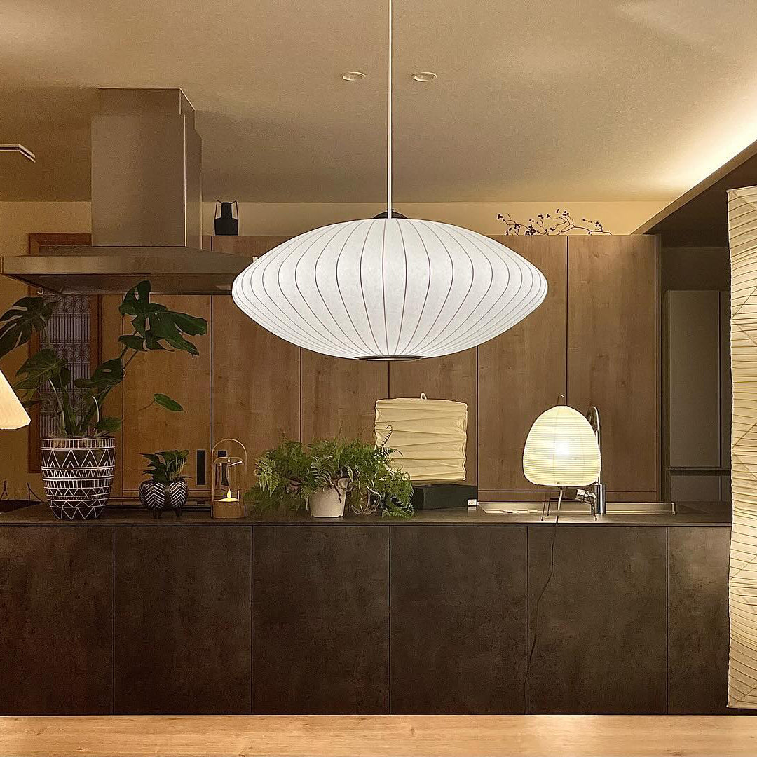 Bubble Mulberry Silk Pendant Lamp