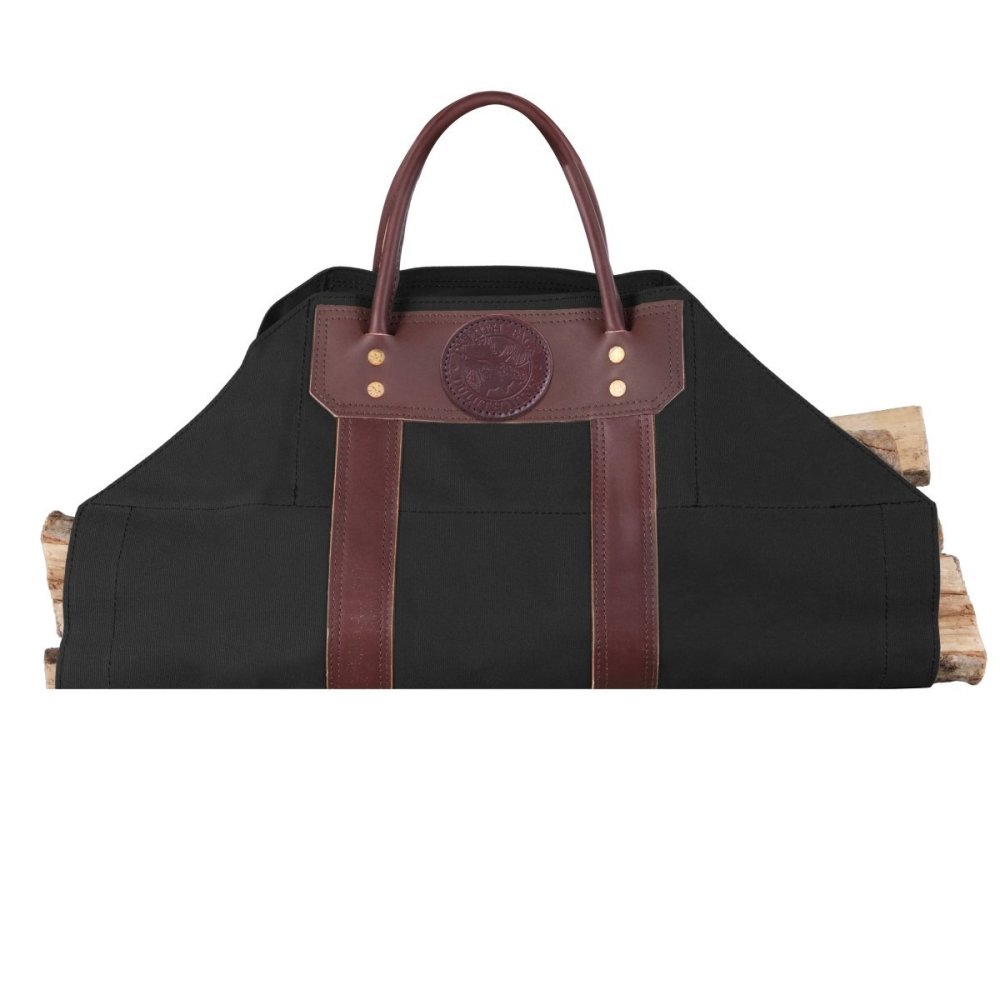 Black Canvas Log Carrier