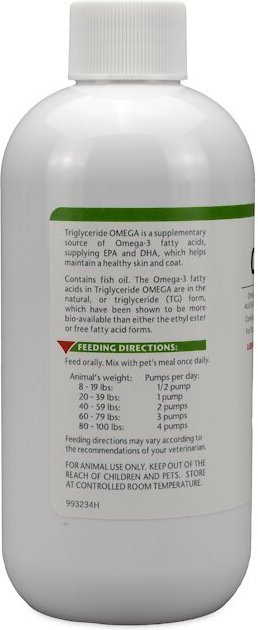 Vetoquinol Triglyceride OMEGA Omega-3 Fatty Acid Liquid Supplement for Cats and Dogs