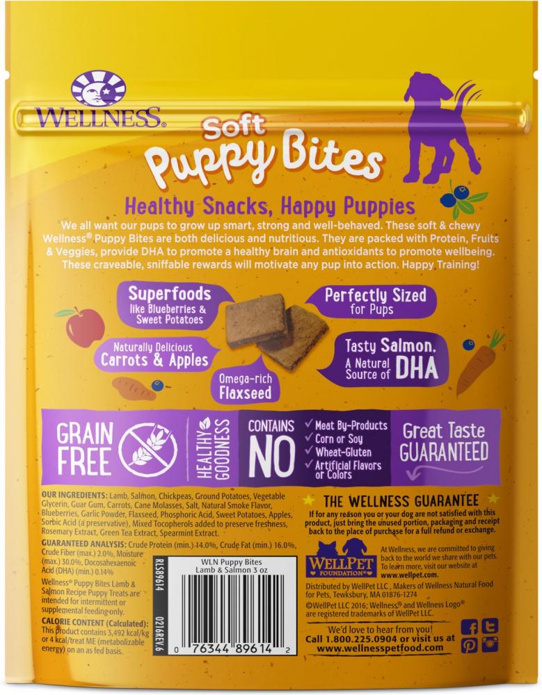 Wellness Soft Puppy Bites Lamb and Salmon Recipe Dog Treats