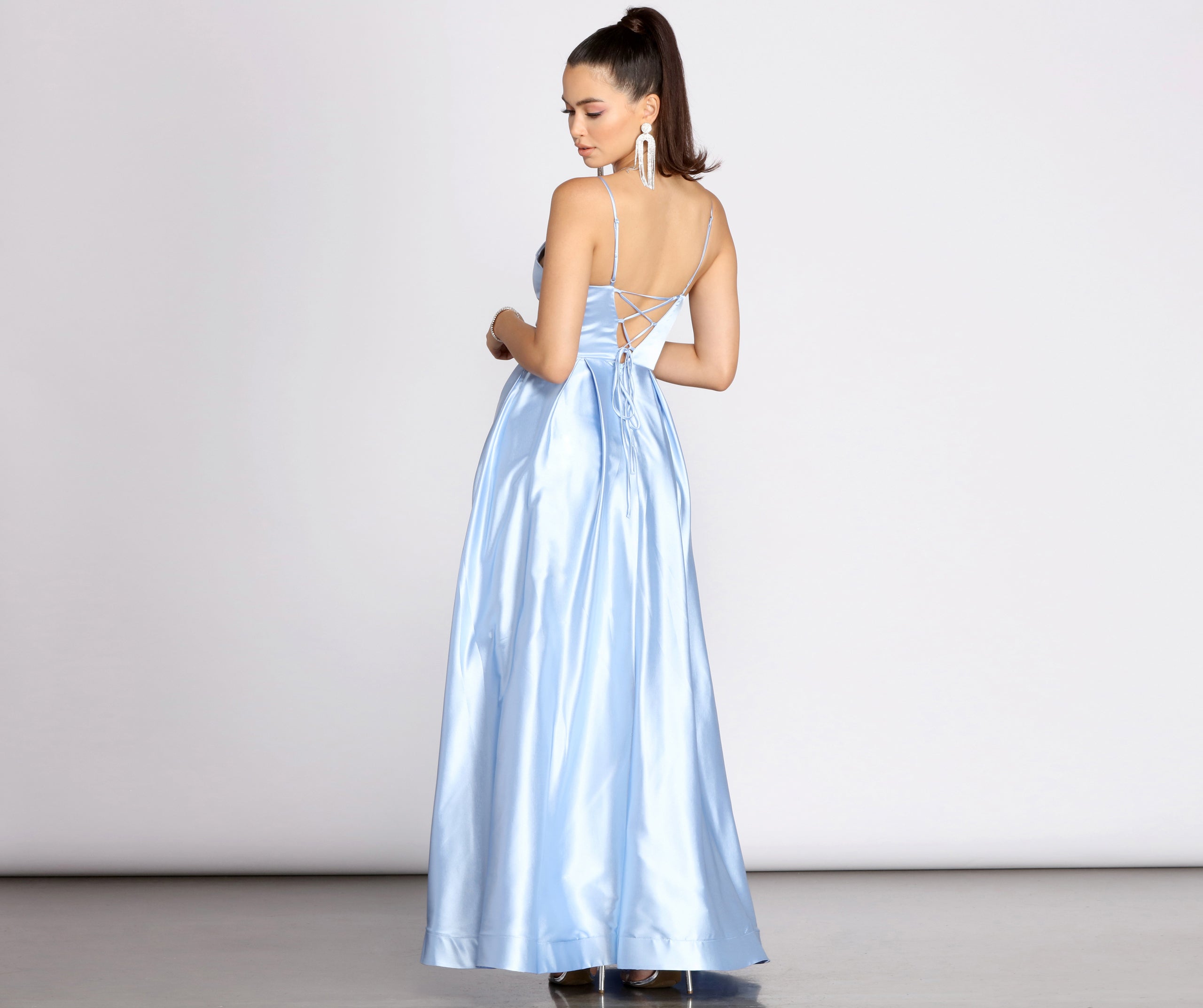 Idina Satin Lace Up Ball Gown