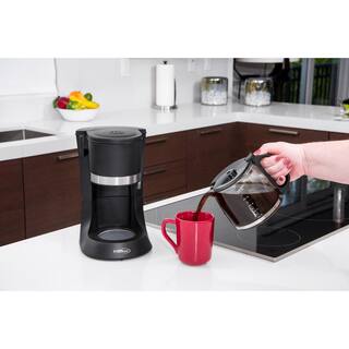 Premium LEVELLA Pause to Pour 10-Cup Black Drip Coffee Maker with Glass Carafe PCM599B