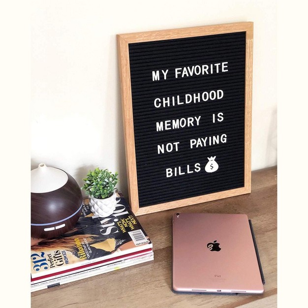 Premium Felt Letter Board 460 Letters Oversized Emojis Oak Wood Frame Precut Letters In 3 Canvas Bags